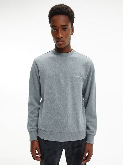 Calvin Klein Ruhák HU131166 | Calvin Klein Organic Cotton Férfi Pulóver Szürke